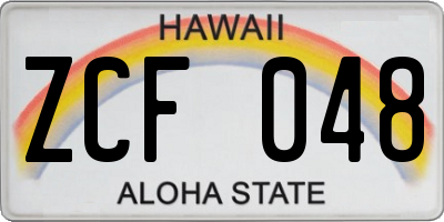 HI license plate ZCF048