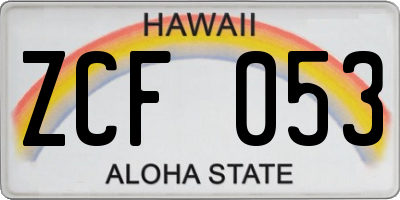 HI license plate ZCF053