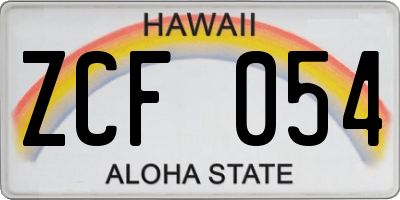 HI license plate ZCF054