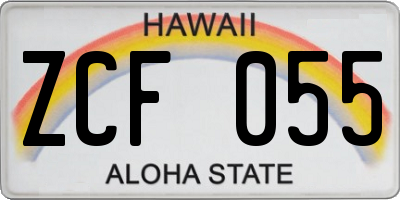 HI license plate ZCF055