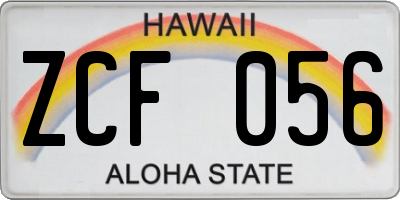 HI license plate ZCF056