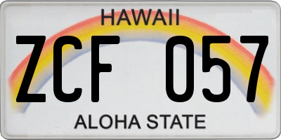 HI license plate ZCF057