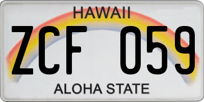 HI license plate ZCF059