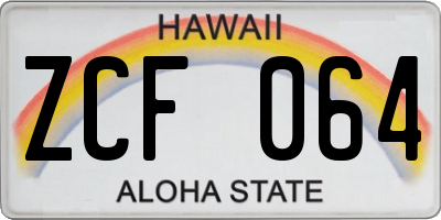 HI license plate ZCF064