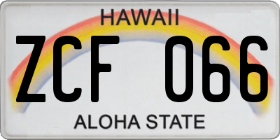 HI license plate ZCF066