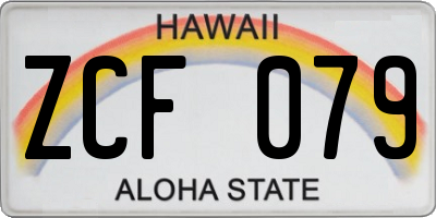 HI license plate ZCF079