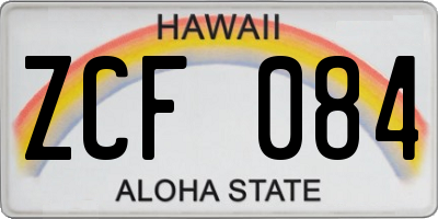 HI license plate ZCF084