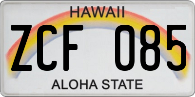 HI license plate ZCF085