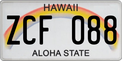 HI license plate ZCF088