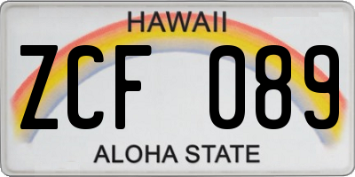HI license plate ZCF089