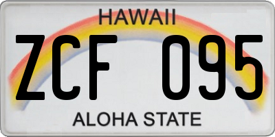 HI license plate ZCF095