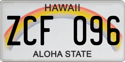 HI license plate ZCF096