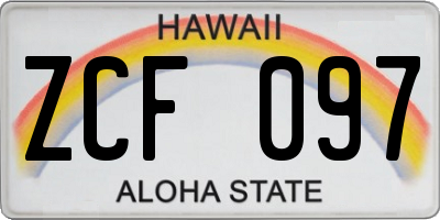 HI license plate ZCF097