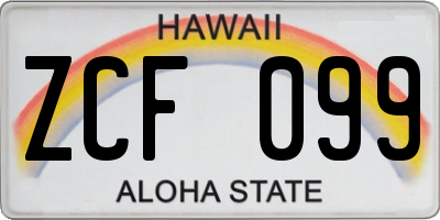 HI license plate ZCF099