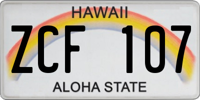 HI license plate ZCF107