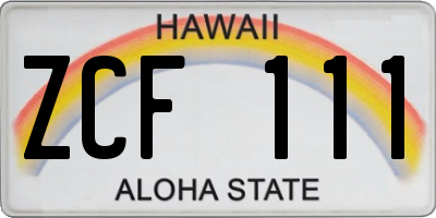 HI license plate ZCF111