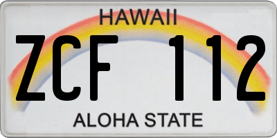 HI license plate ZCF112