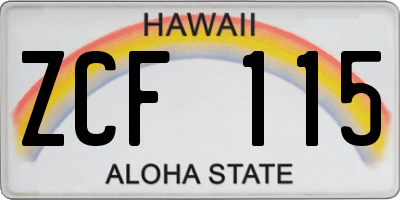 HI license plate ZCF115