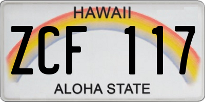 HI license plate ZCF117