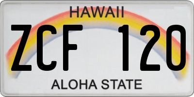 HI license plate ZCF120