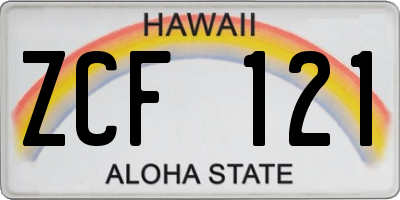 HI license plate ZCF121
