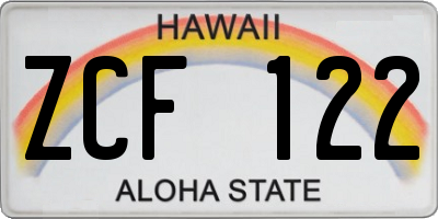 HI license plate ZCF122