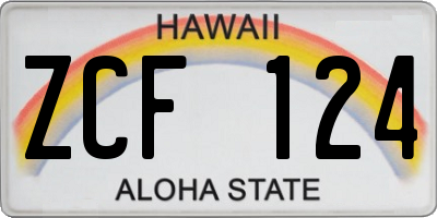 HI license plate ZCF124