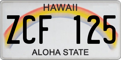 HI license plate ZCF125