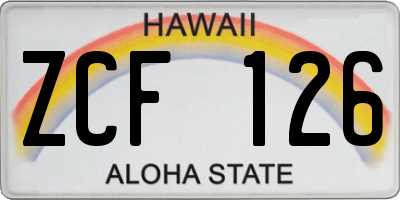 HI license plate ZCF126