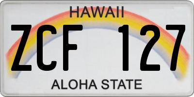 HI license plate ZCF127