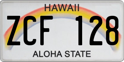 HI license plate ZCF128