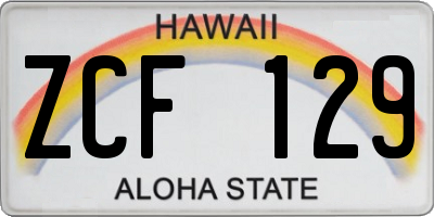 HI license plate ZCF129
