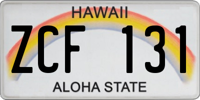HI license plate ZCF131