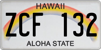HI license plate ZCF132