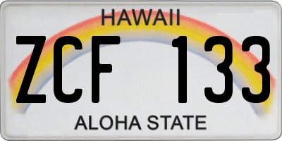 HI license plate ZCF133