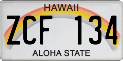 HI license plate ZCF134