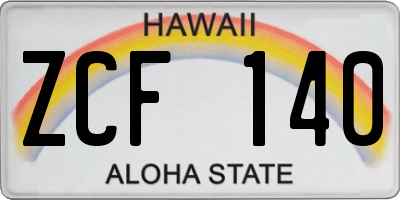 HI license plate ZCF140