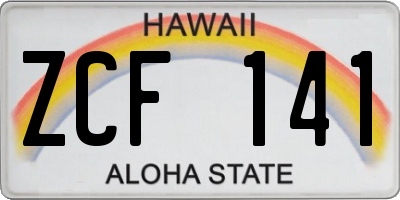 HI license plate ZCF141