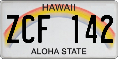 HI license plate ZCF142
