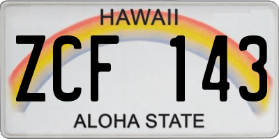 HI license plate ZCF143