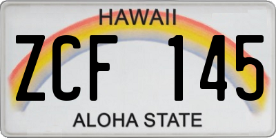 HI license plate ZCF145
