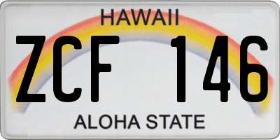HI license plate ZCF146