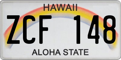 HI license plate ZCF148