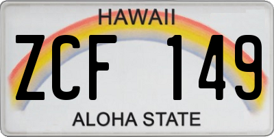 HI license plate ZCF149