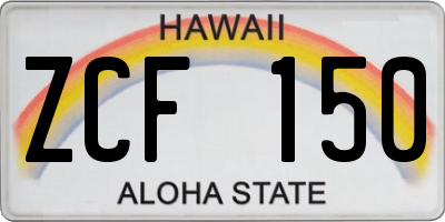 HI license plate ZCF150