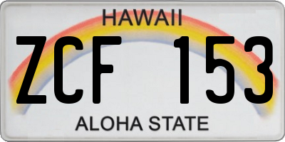 HI license plate ZCF153