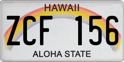 HI license plate ZCF156