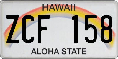 HI license plate ZCF158