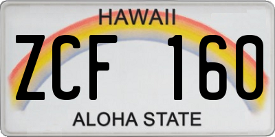 HI license plate ZCF160