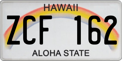 HI license plate ZCF162